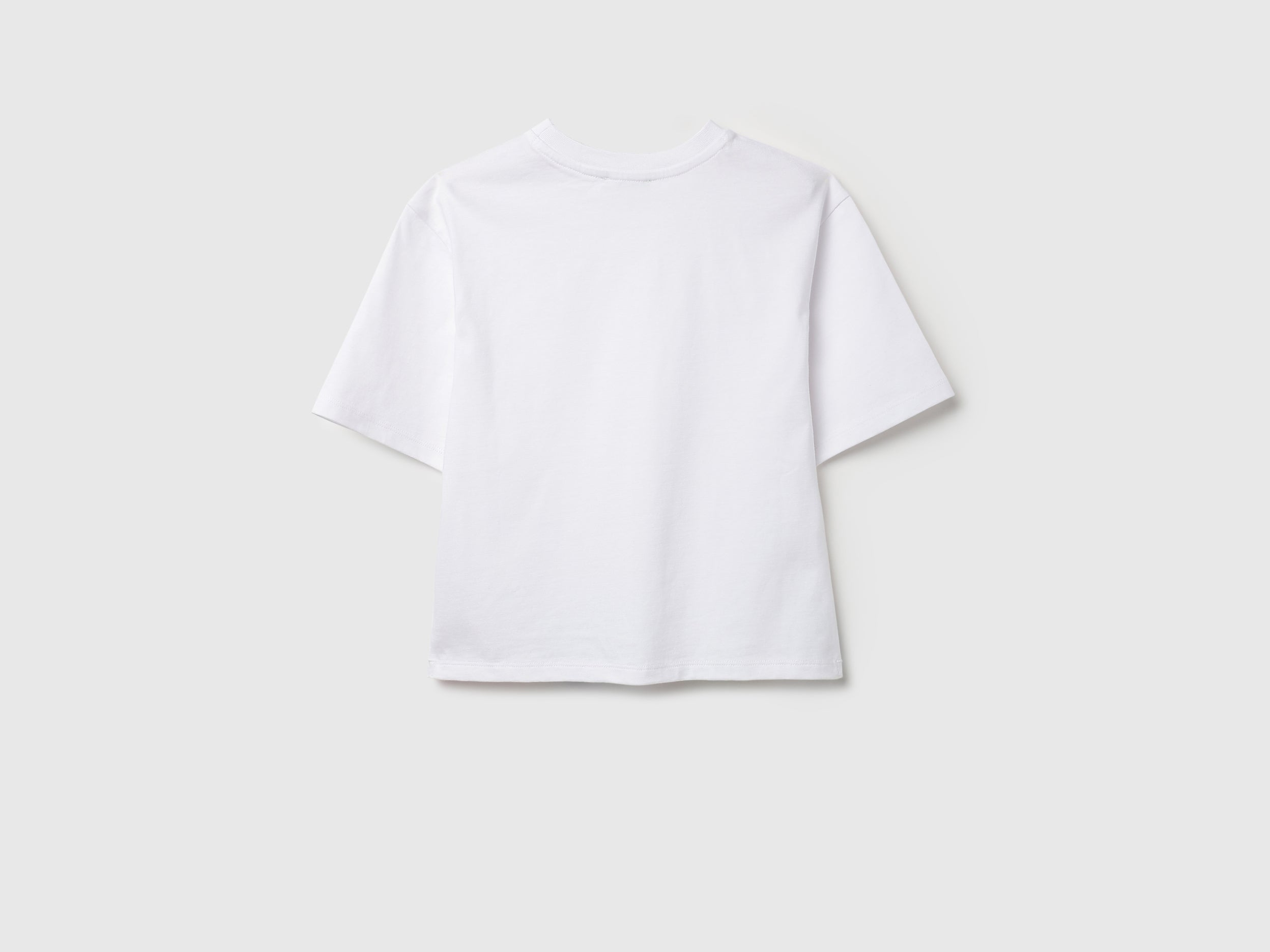 Girls White Embroidered Cut Out Cotton Crop Tee