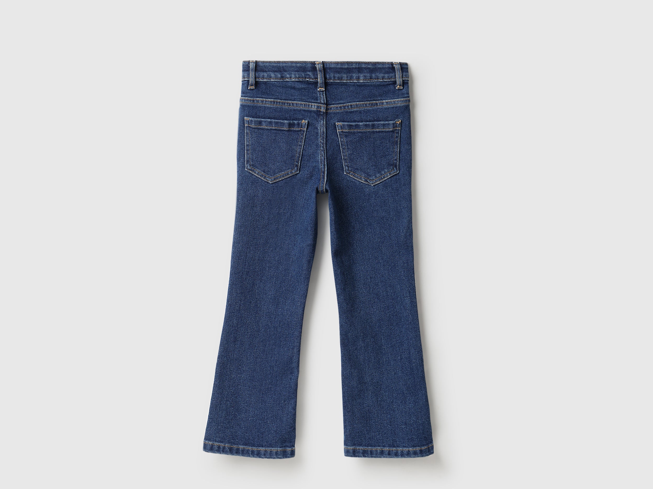 Girls Dark Wash Bootcut Cotton Blend Denim Trousers