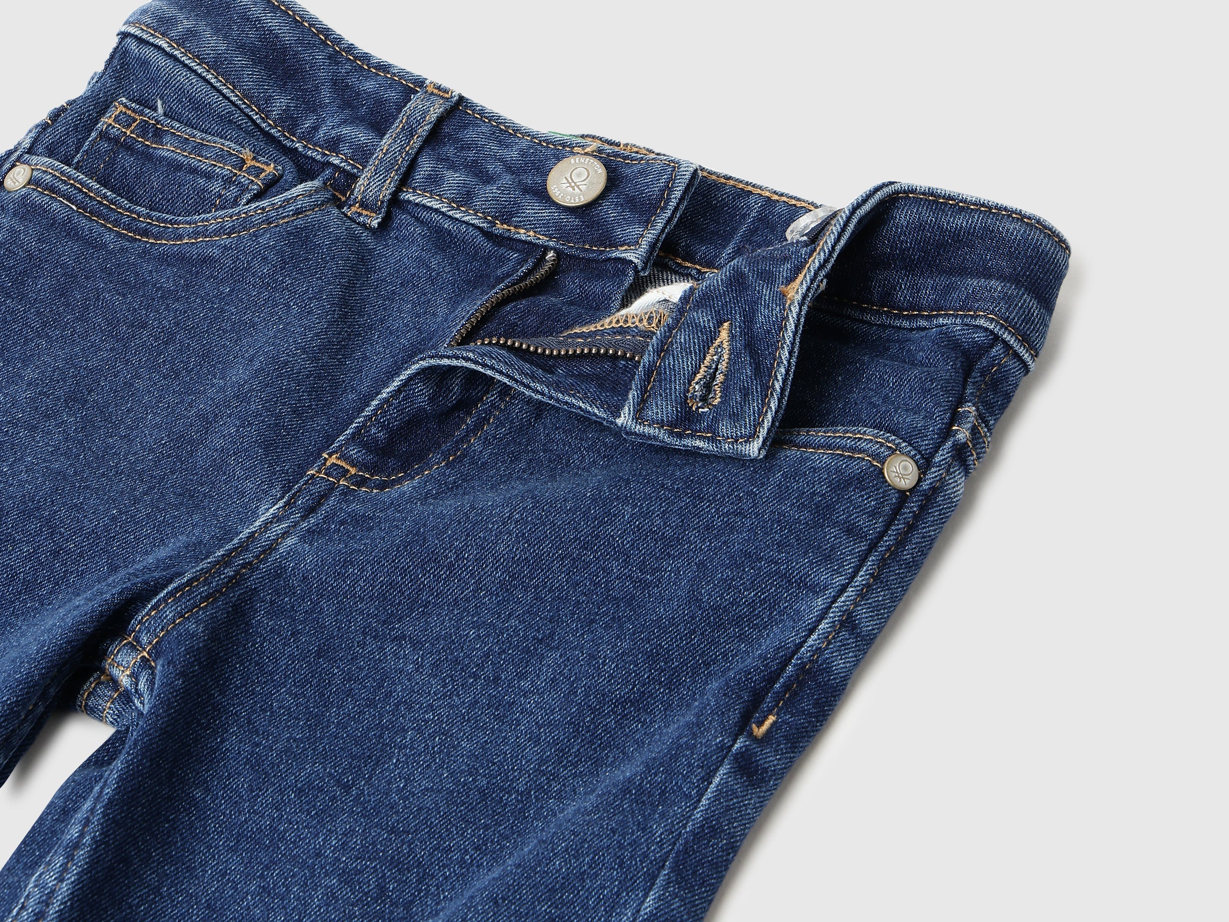 Girls Dark Wash Bootcut Cotton Blend Denim Trousers