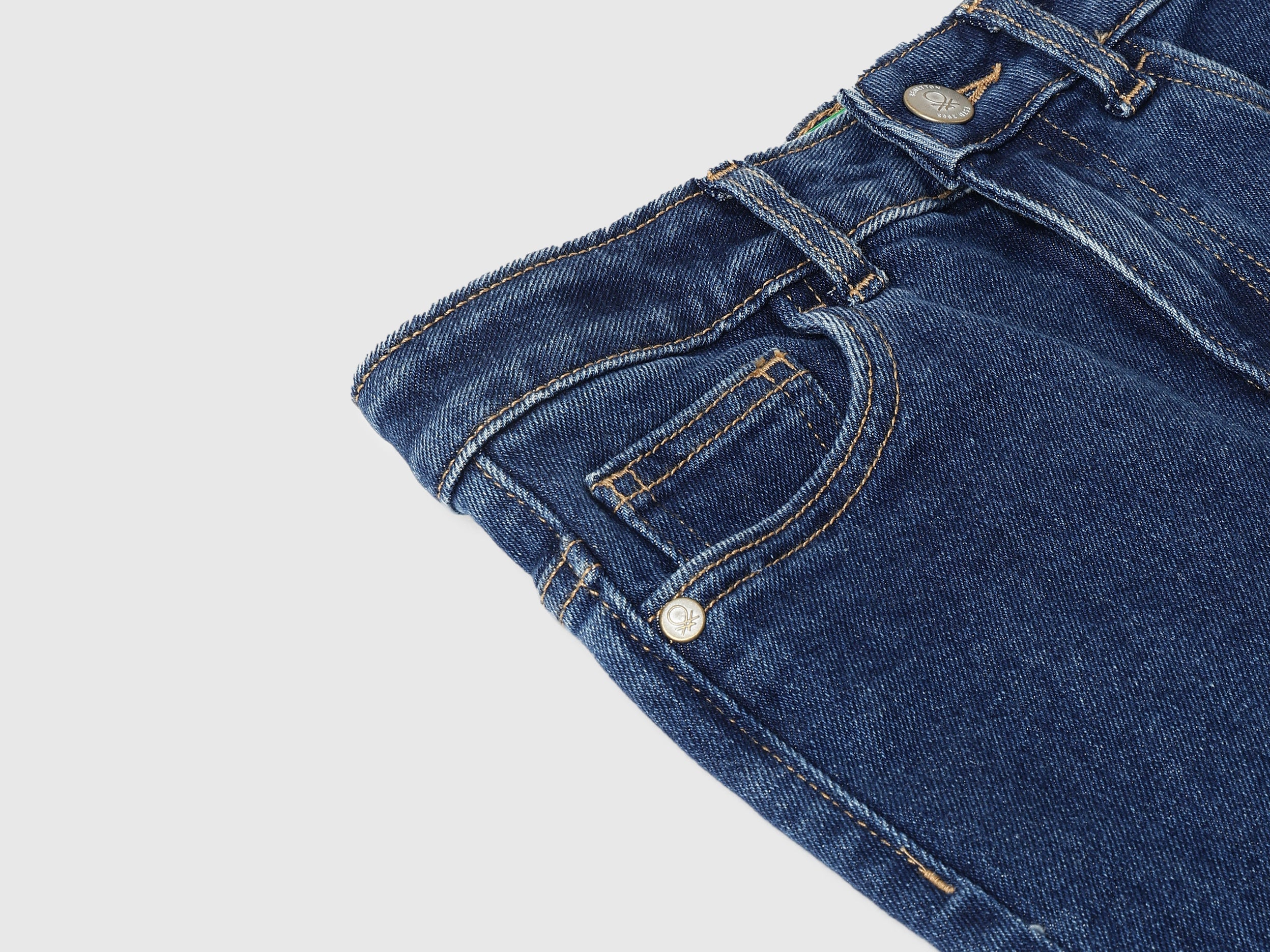 Girls Dark Wash Bootcut Cotton Blend Denim Trousers