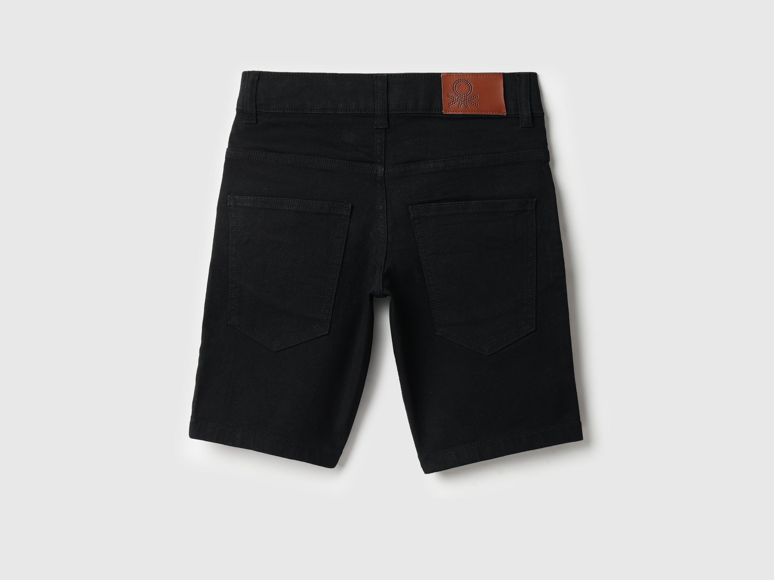 Boys Black Denim Shorts – Regular Fit Cotton Blend