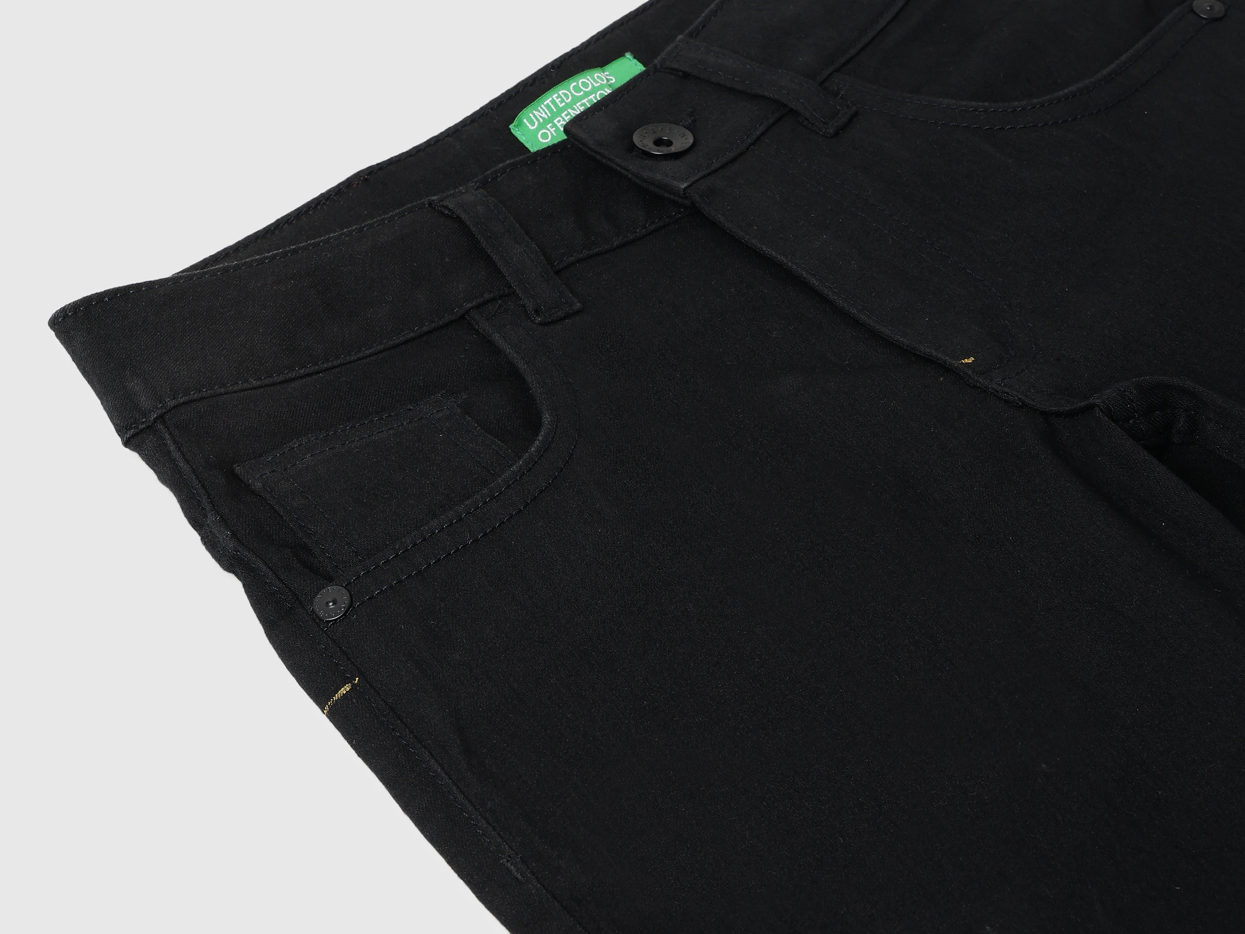 Boys Black Denim Shorts – Regular Fit Cotton Blend