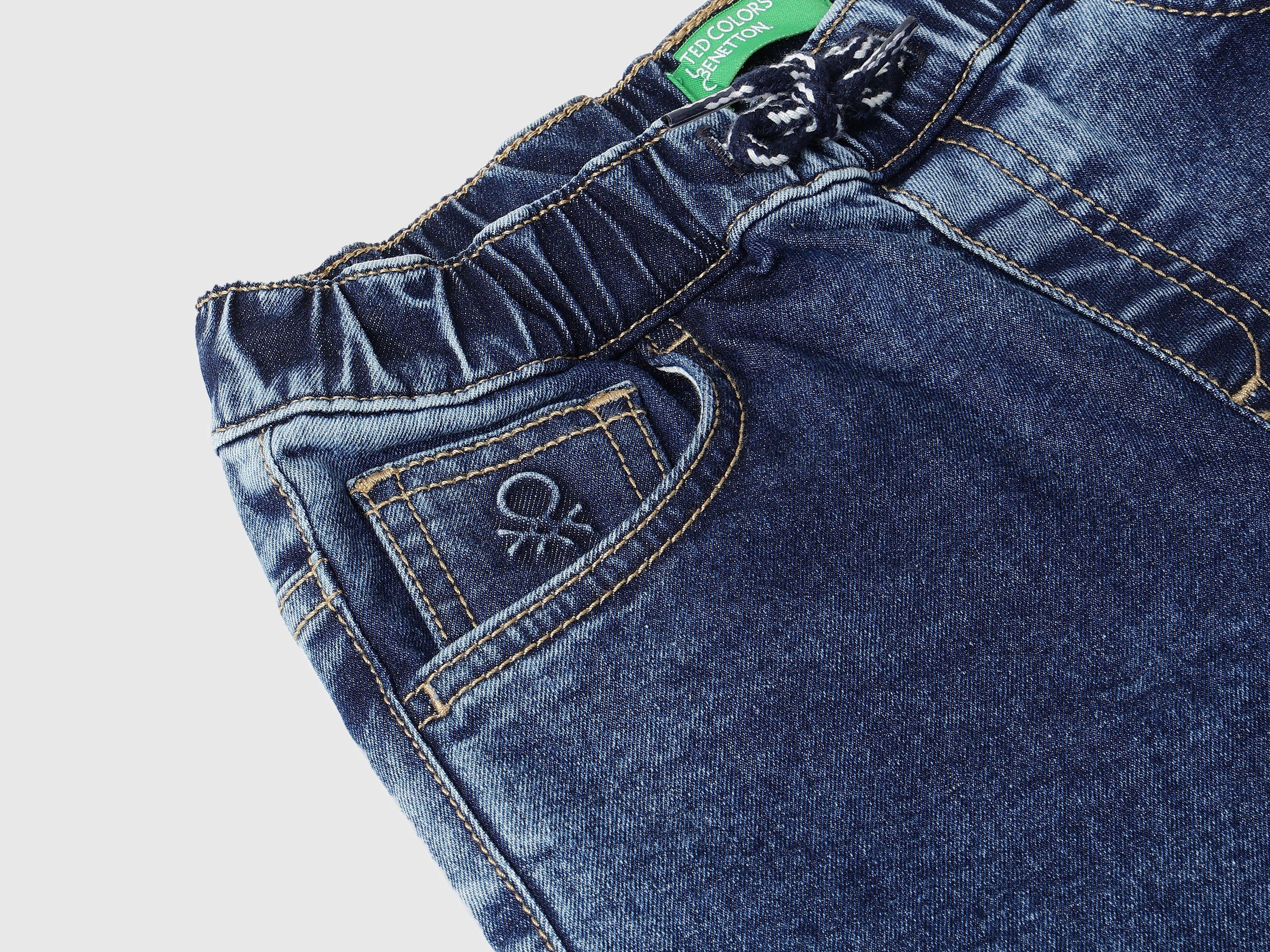 Boys Mid Blue Elasticated Denim Shorts – Regular Fit