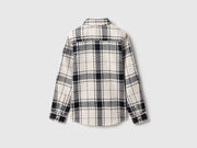 Boys Off White Monochrome Check Regular Fit Casual Shirt
