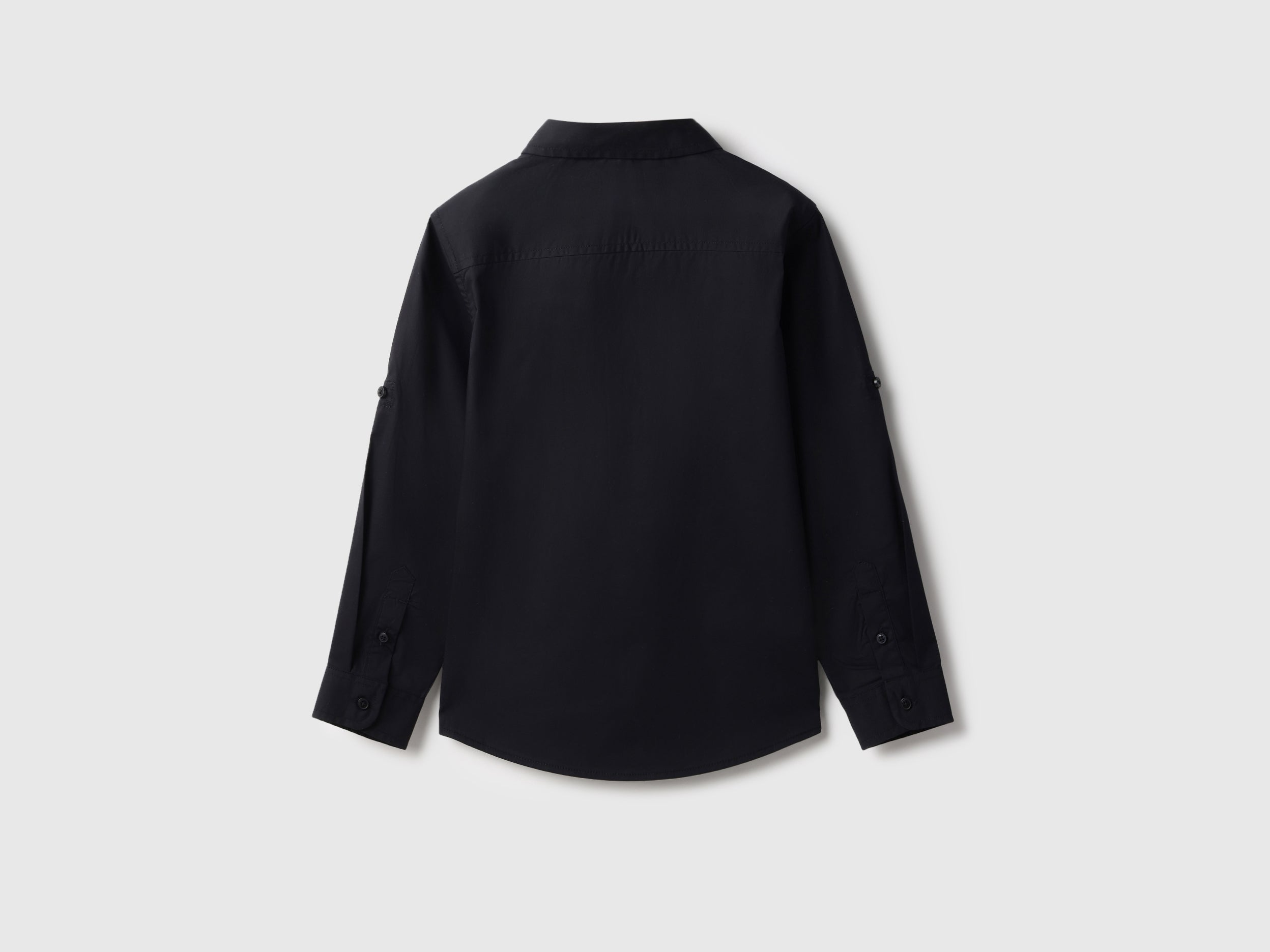 Boys Black Cotton Poplin Regular Fit Casual Shirt