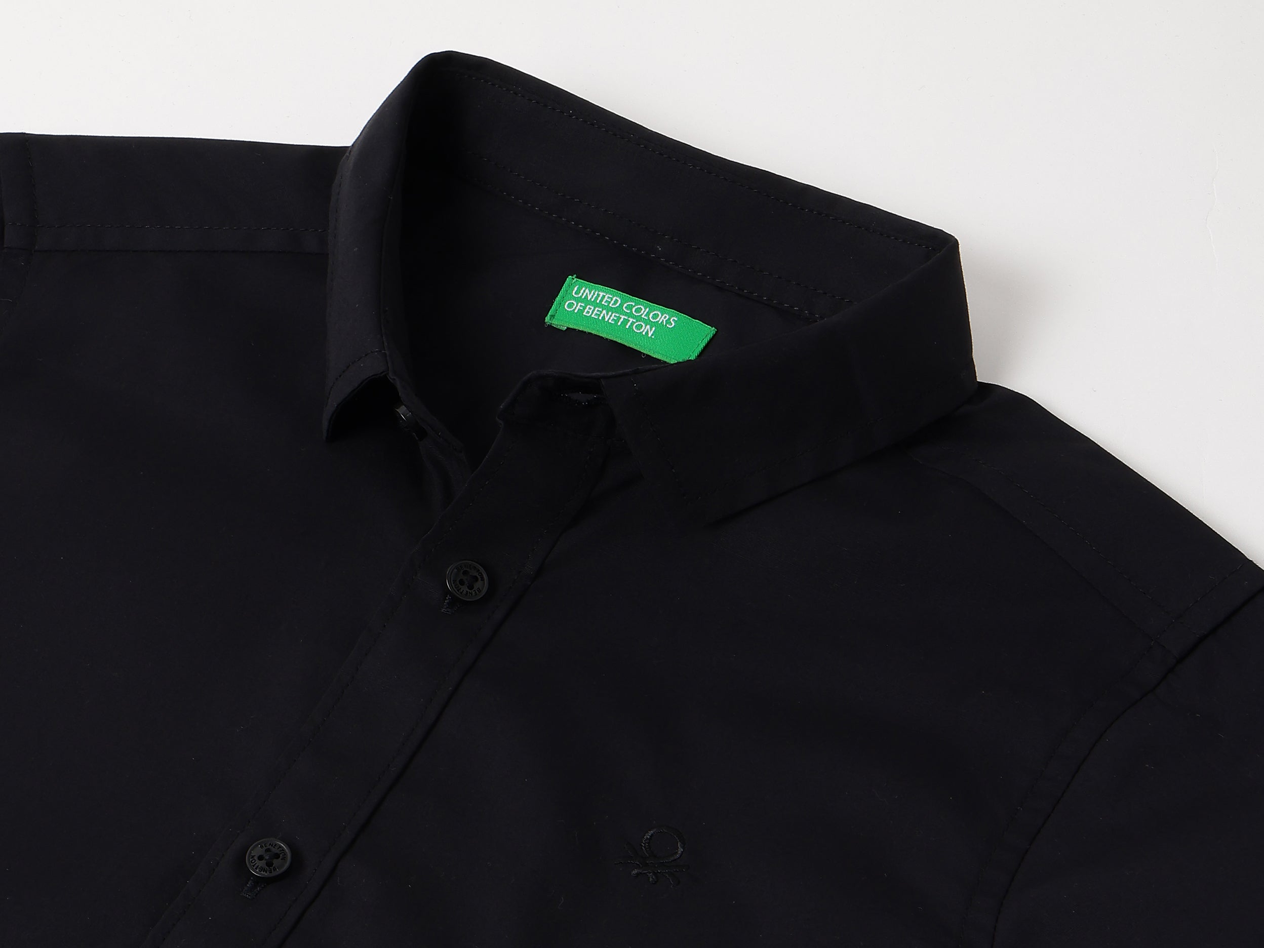 Boys Black Cotton Poplin Regular Fit Casual Shirt