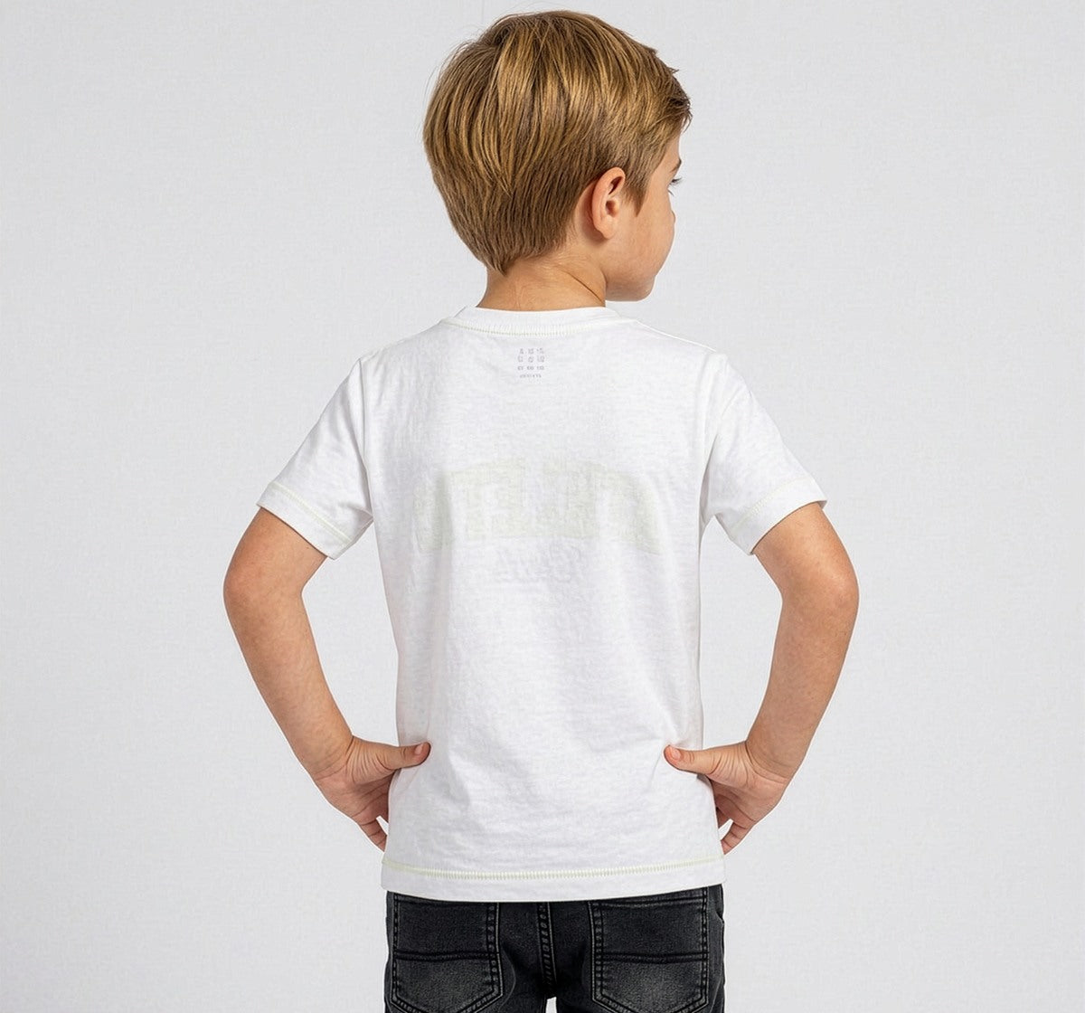 Half Sleeves T-Shirt with Applique White