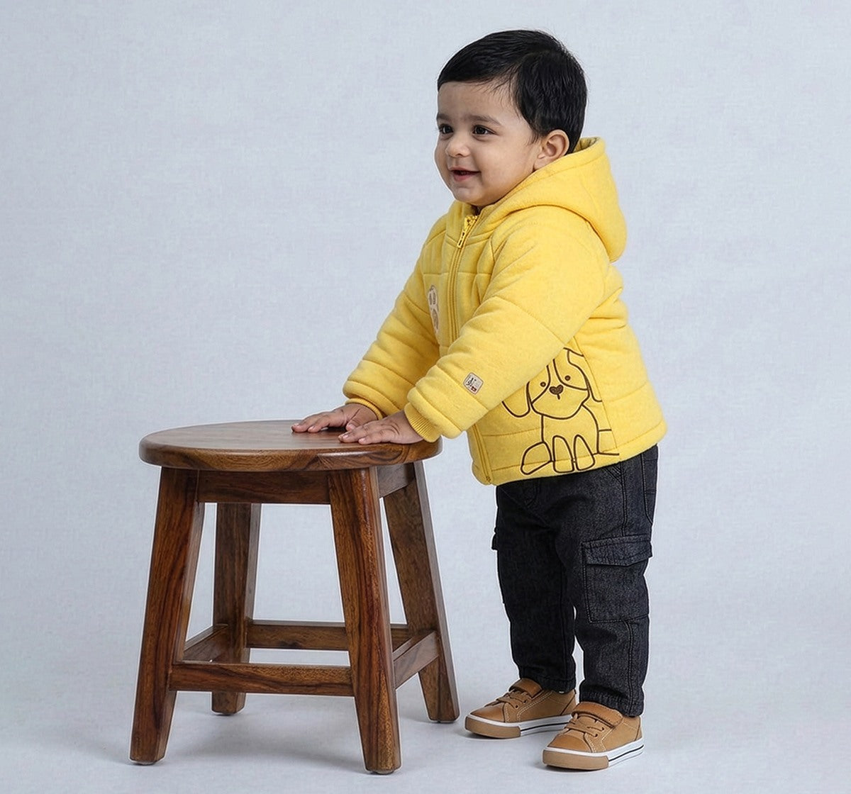 Heavywinter Hooded Embroidered Jacket Yellow