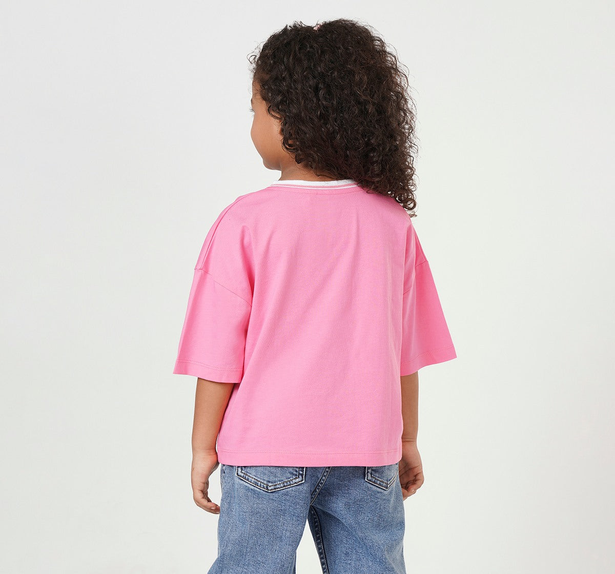 Boxy Fit Regular Length T Shirt Pink