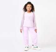 Cotton Mesh Top with Bottom 3 Pc Set Lilac