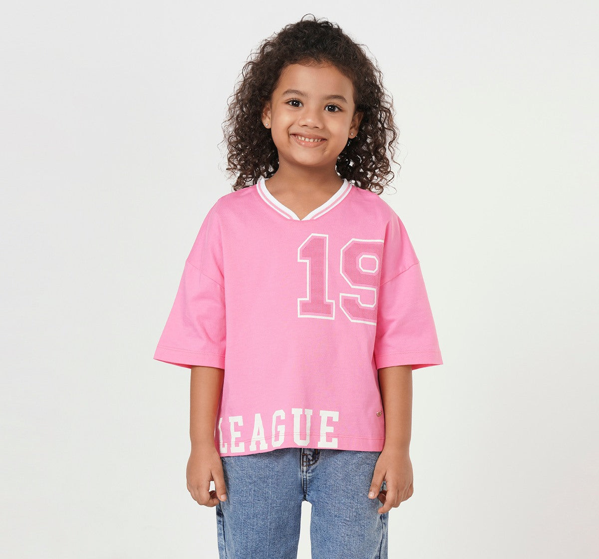 Boxy Fit Regular Length T Shirt Pink