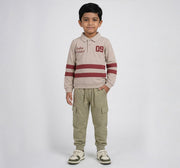 Polo Neck Sweatshirt Withapplique Details Beige