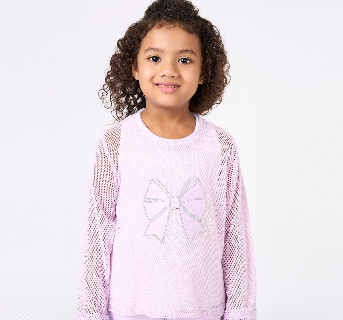 Cotton Mesh Top with Bottom 3 Pc Set Lilac