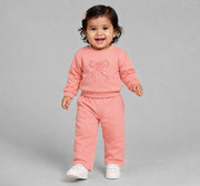 Looper Set-Sweatshirt & Wide Leg Bottoms Peach