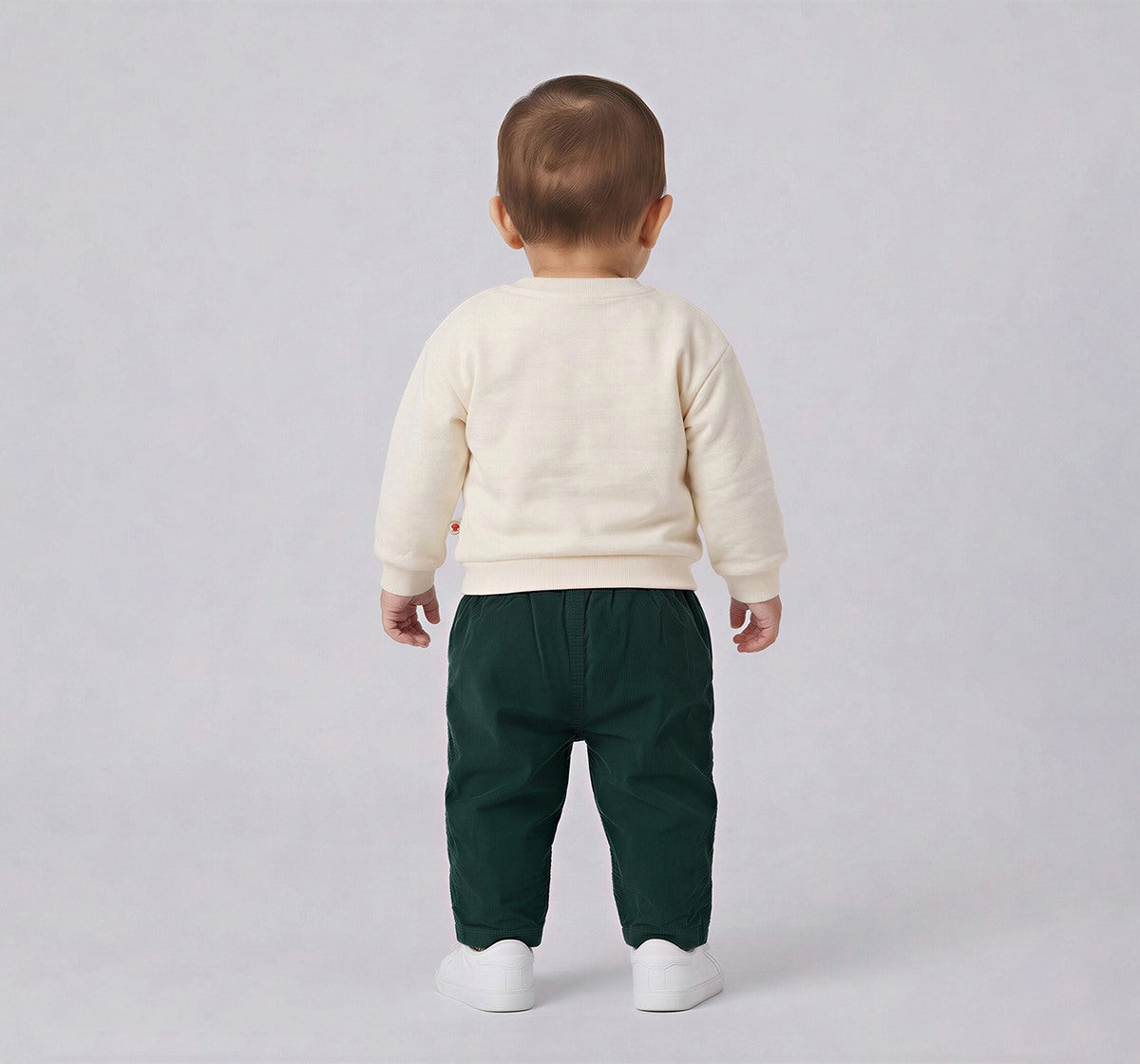 Applique Sweatshirt with Jogger Set Cream