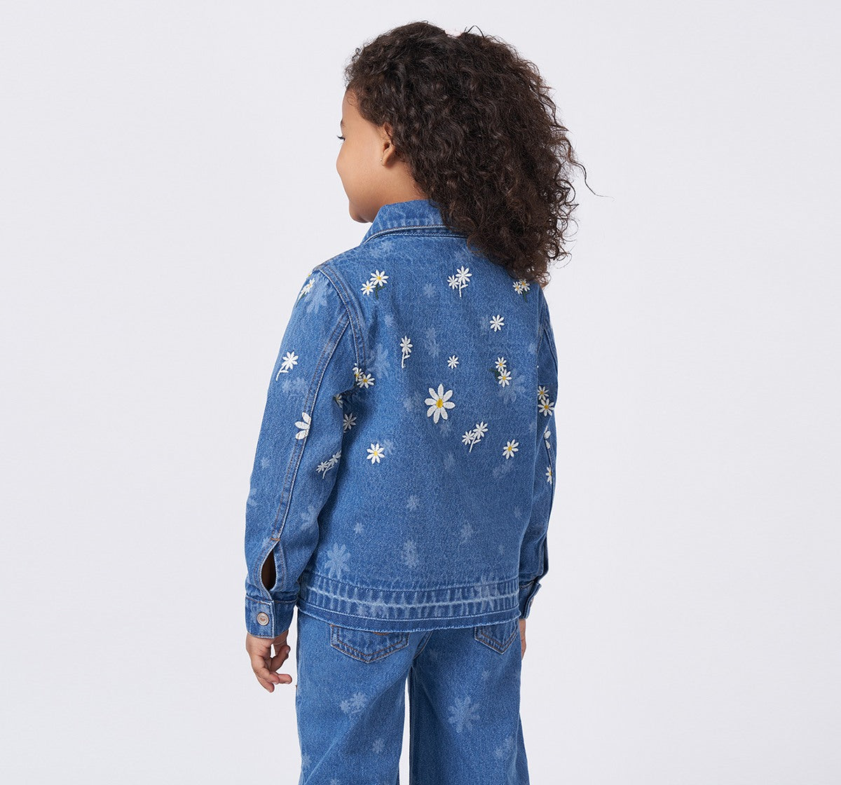 Regular Length Laser Print Emb Shacket Blue