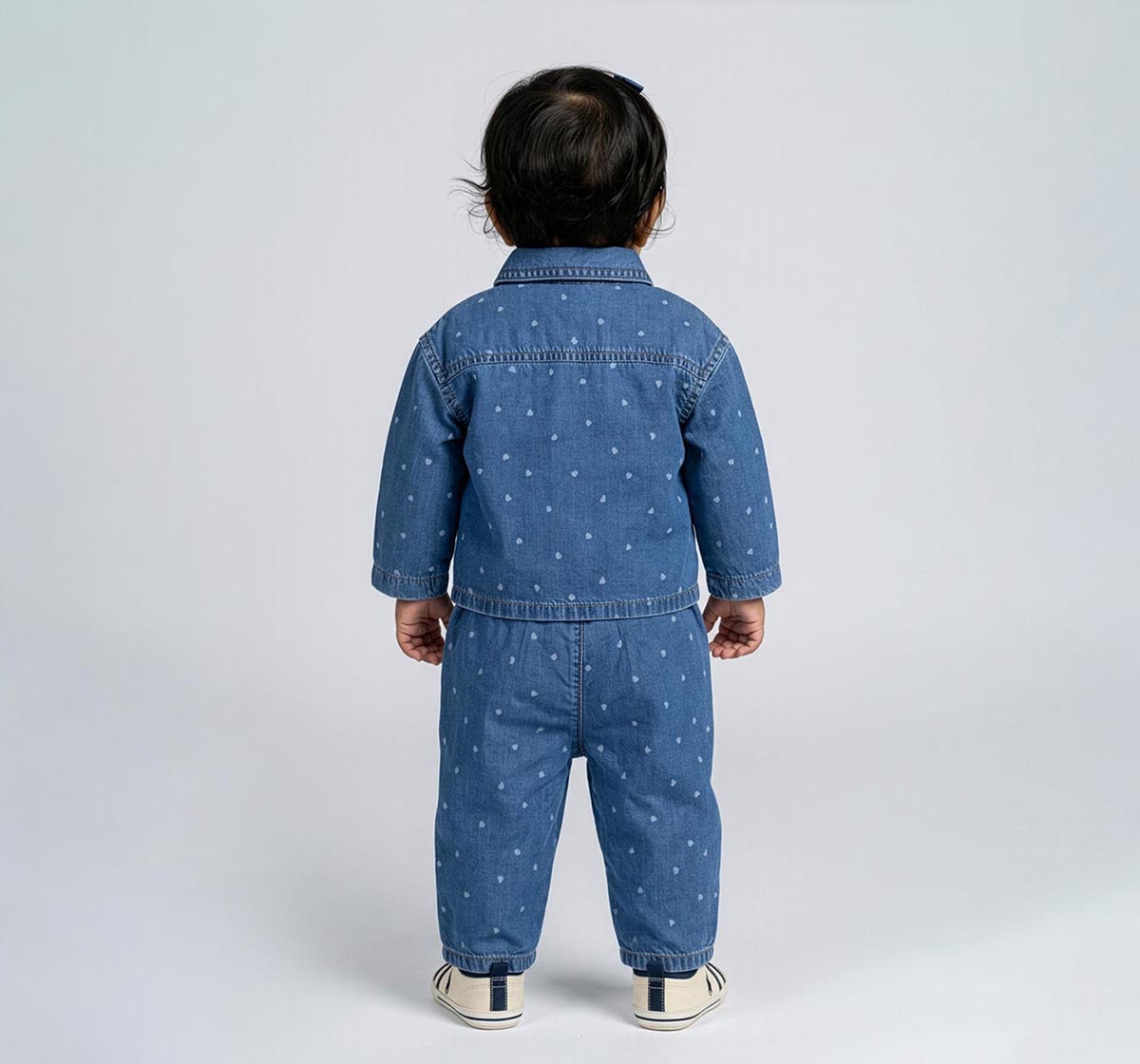 Printed Shacket & Denim Set Blue