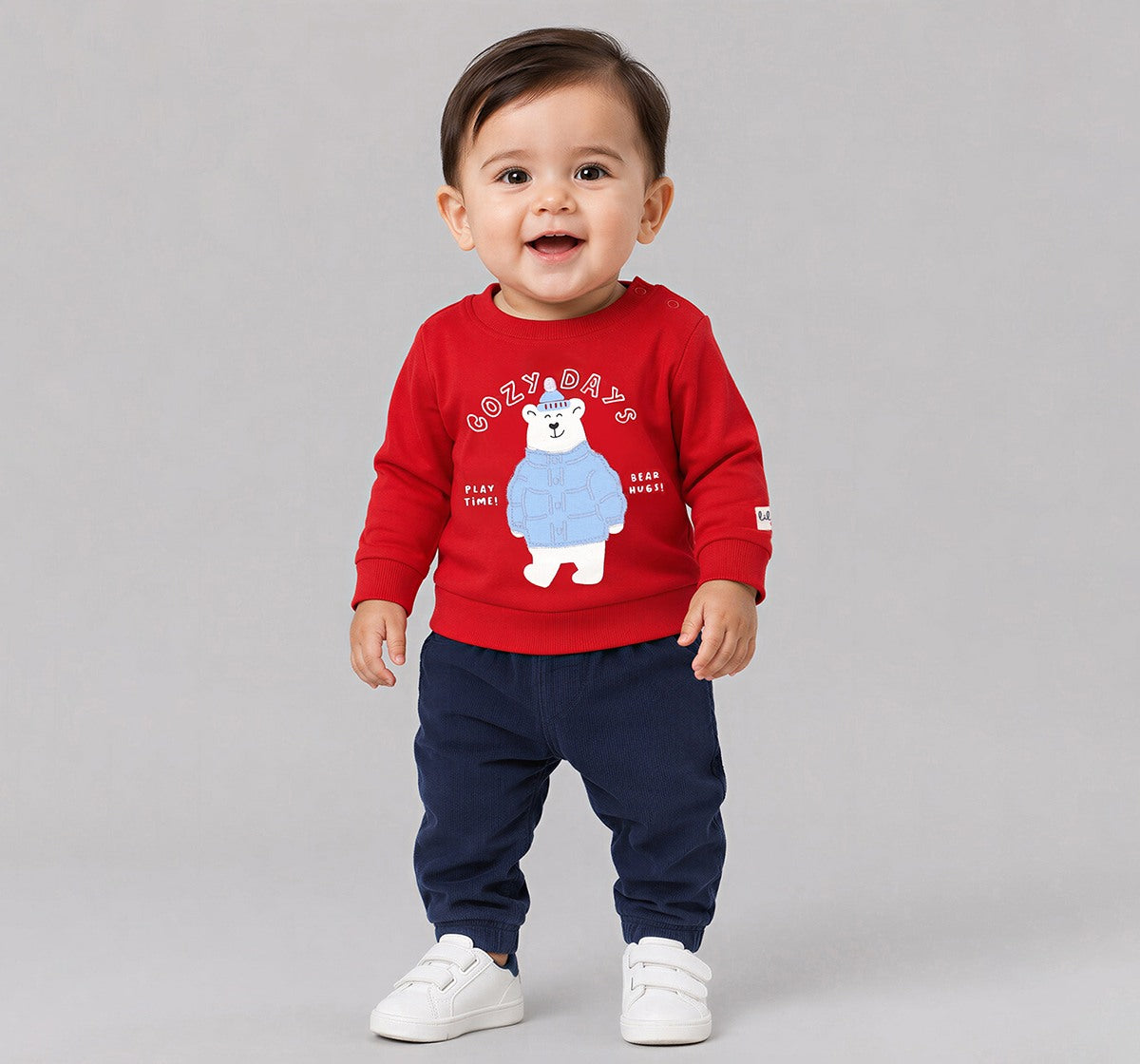 Sweatshirt with Applique & Print Red