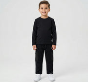 Knit Jogger with Cut and Sew Detail Black