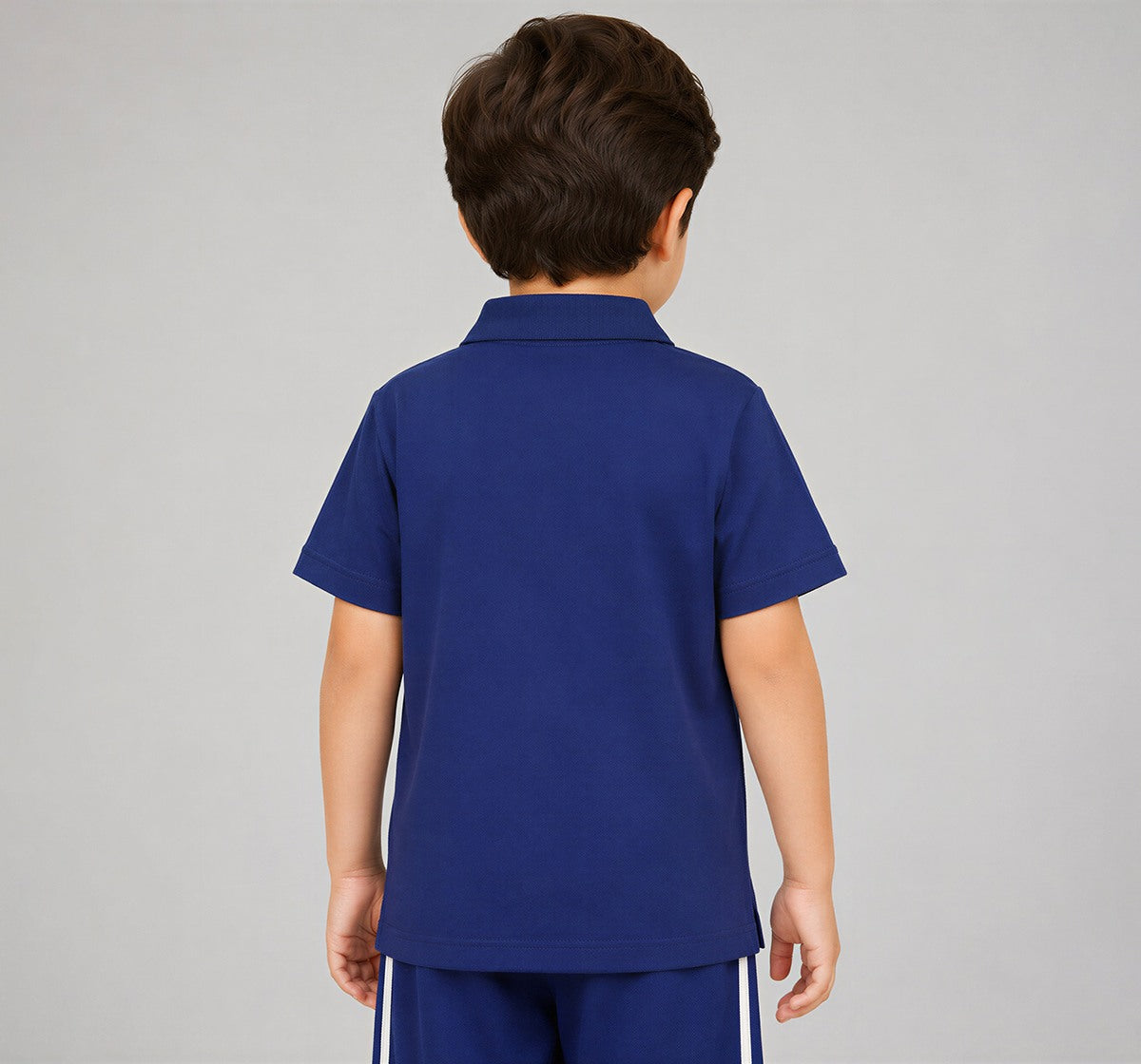 Polo Neck T- Shirt W/ Embroidery Blue