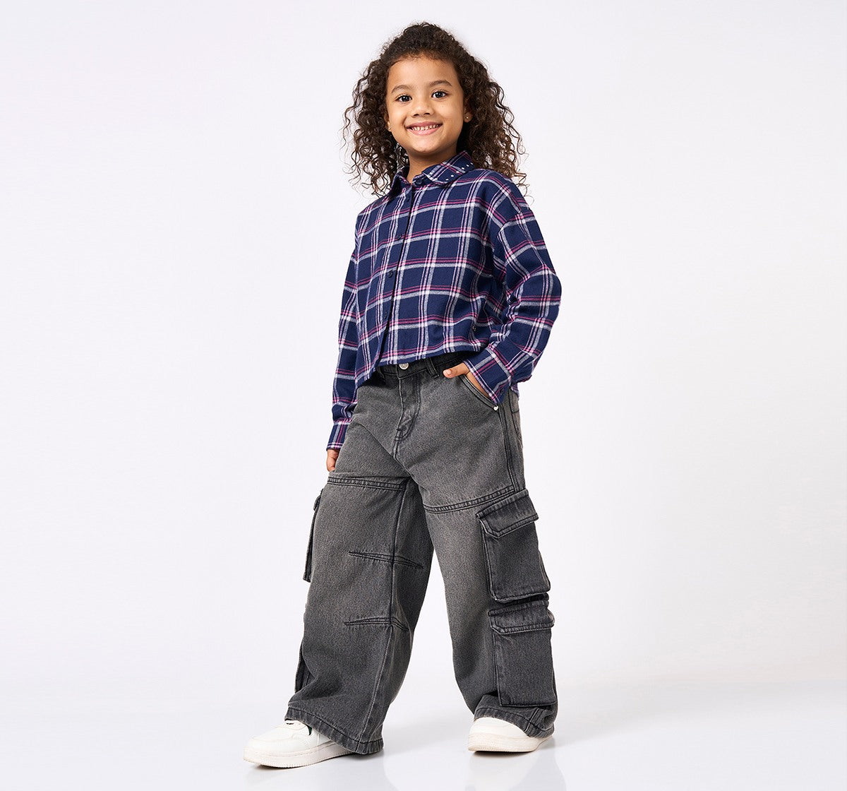 Wide Leg Fit Utility Jeans Black