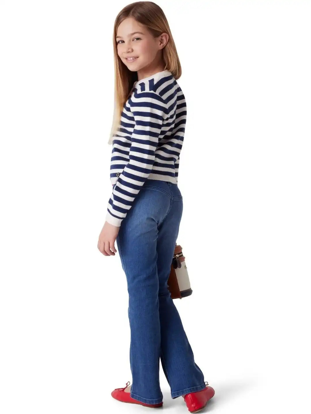 GUESS Girls Regular Fit Mid-Rise Light Fade Blue Jeans