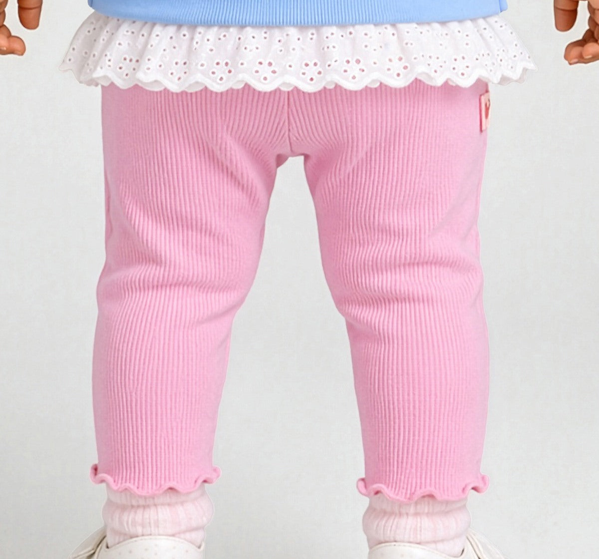Legging with Lace Detail Pink