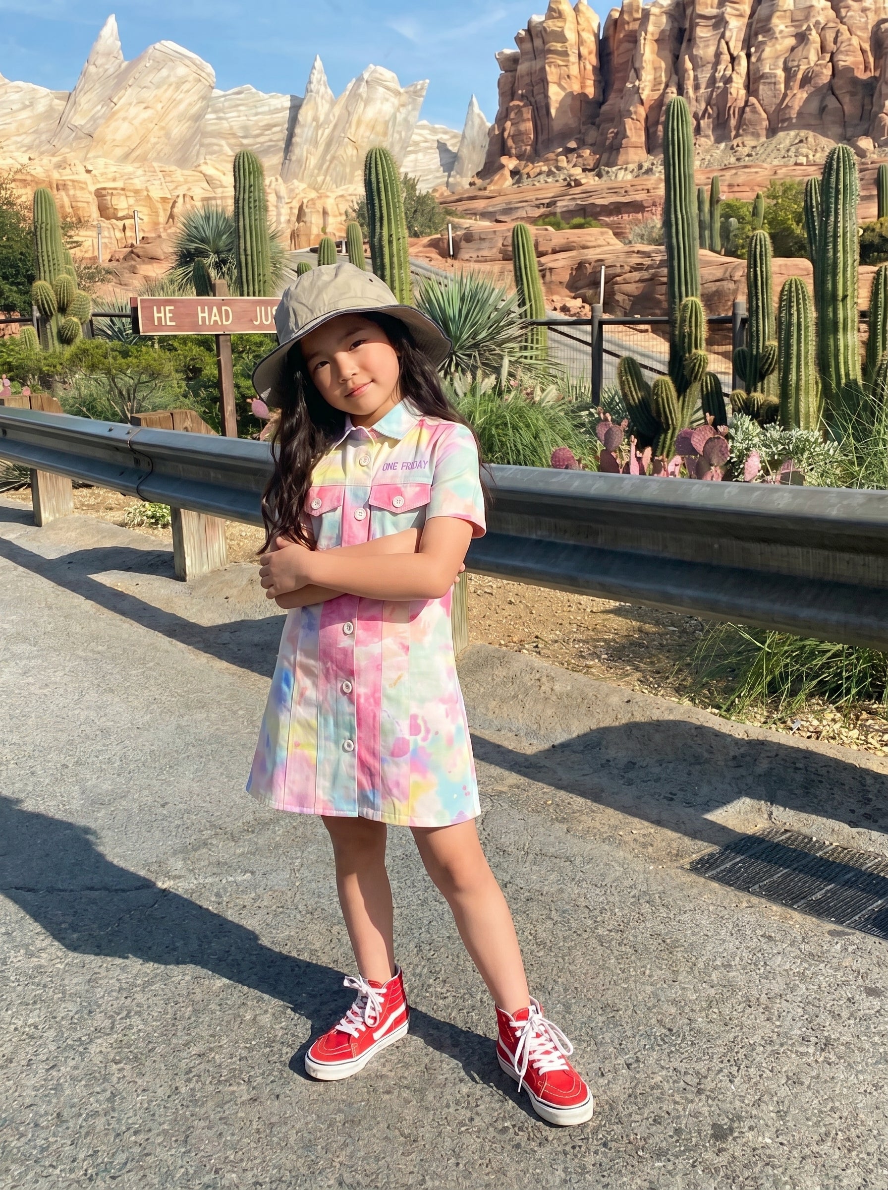 Girls Multi Tie Dye Cotton Shirt Dress