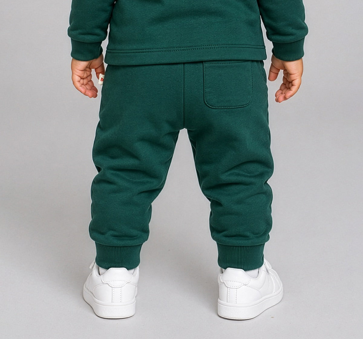 Knit Joggers with Knee Patches Green