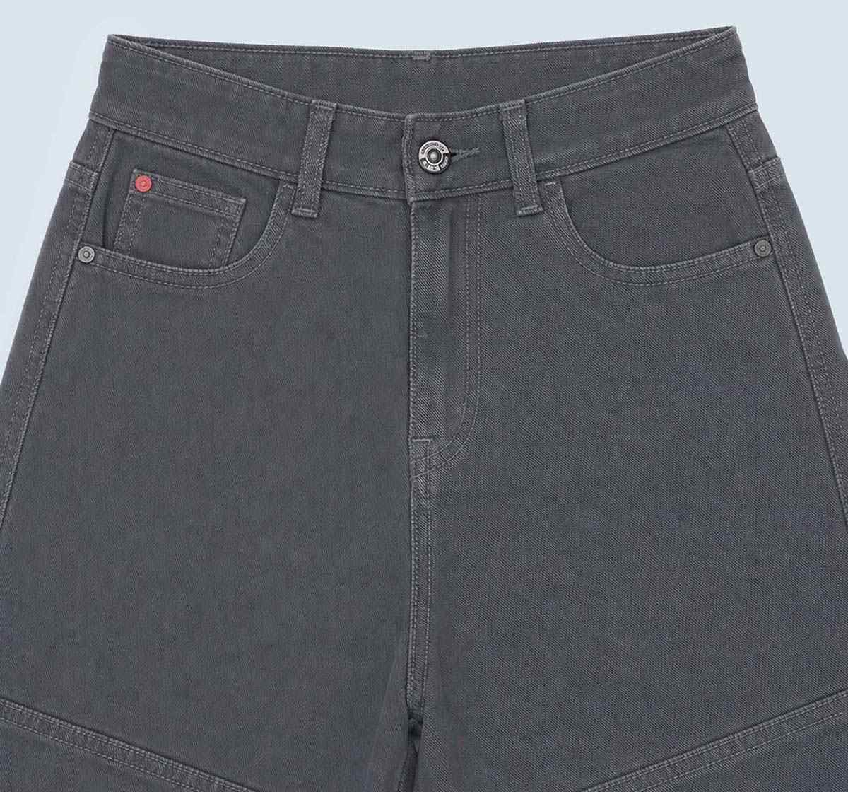 Cargo Denim Bottom Black Straight Fit