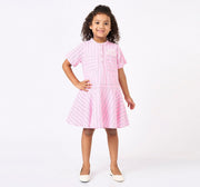 Woven Stripe Dress Pink