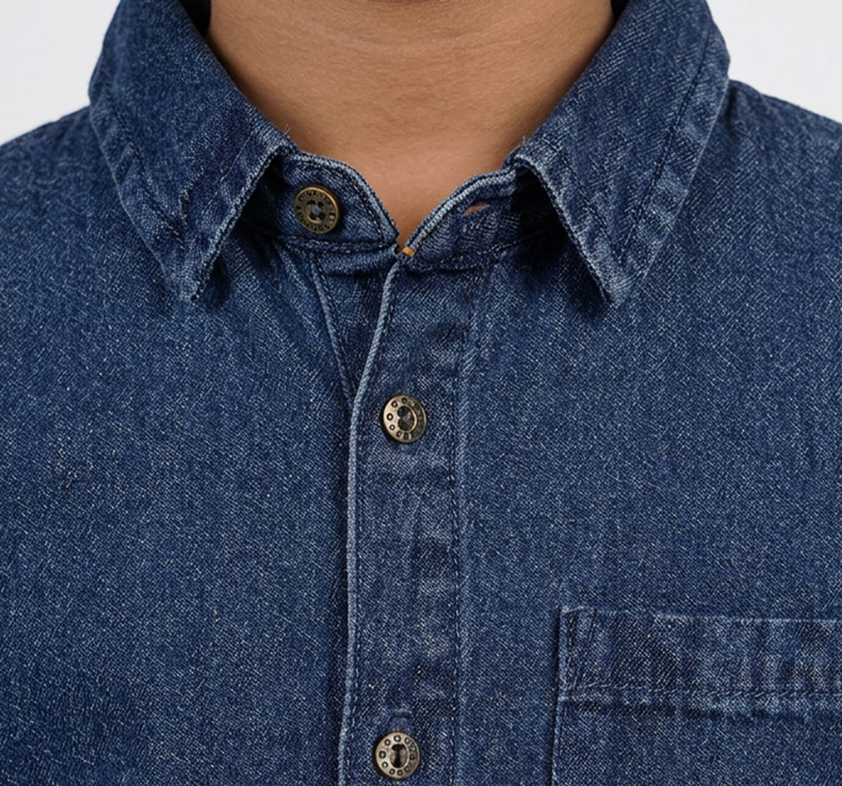 Full Sleeves Denim Shirt Navy