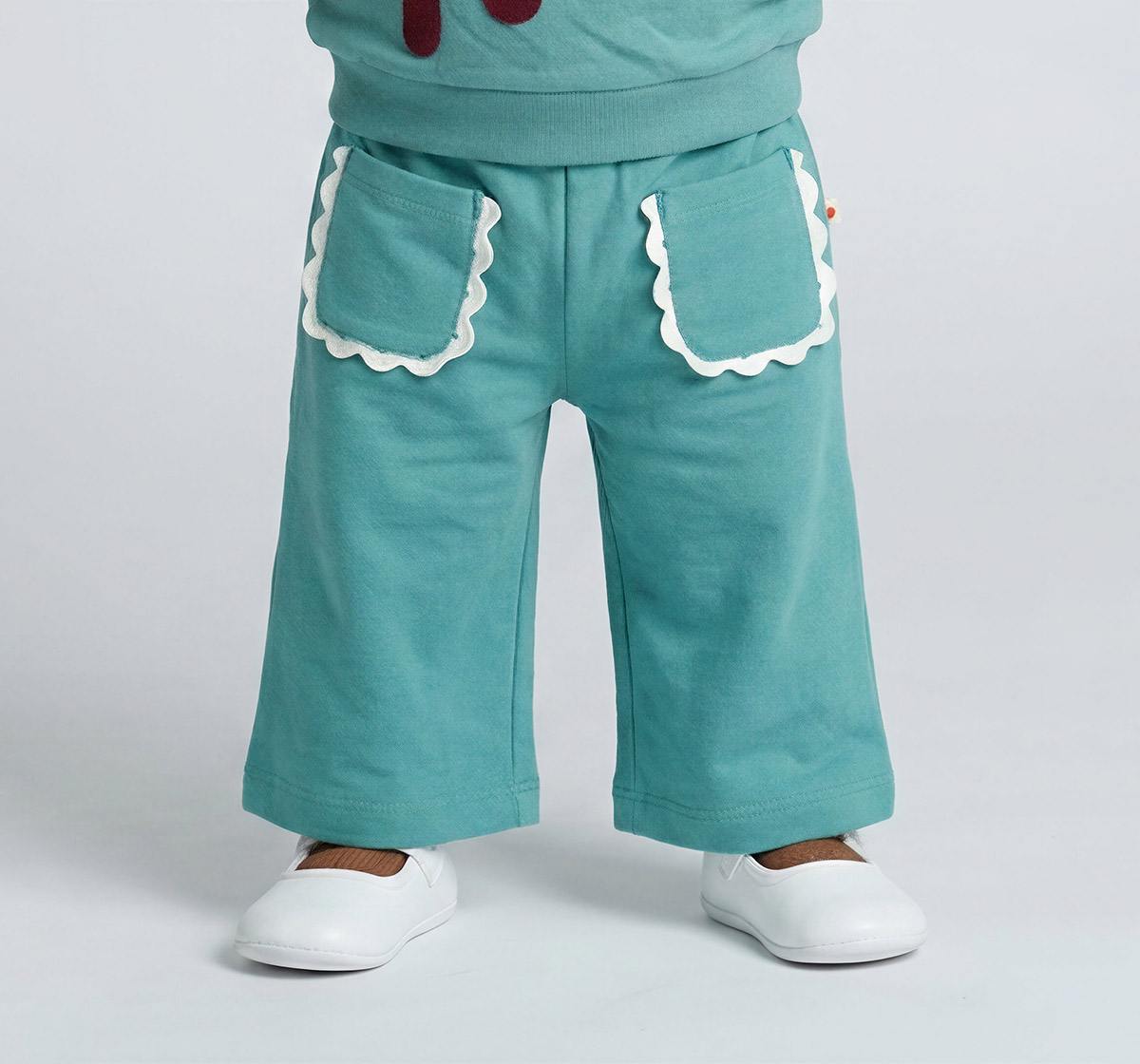 Solid Knit Trouser with Patch Pcoket Teal