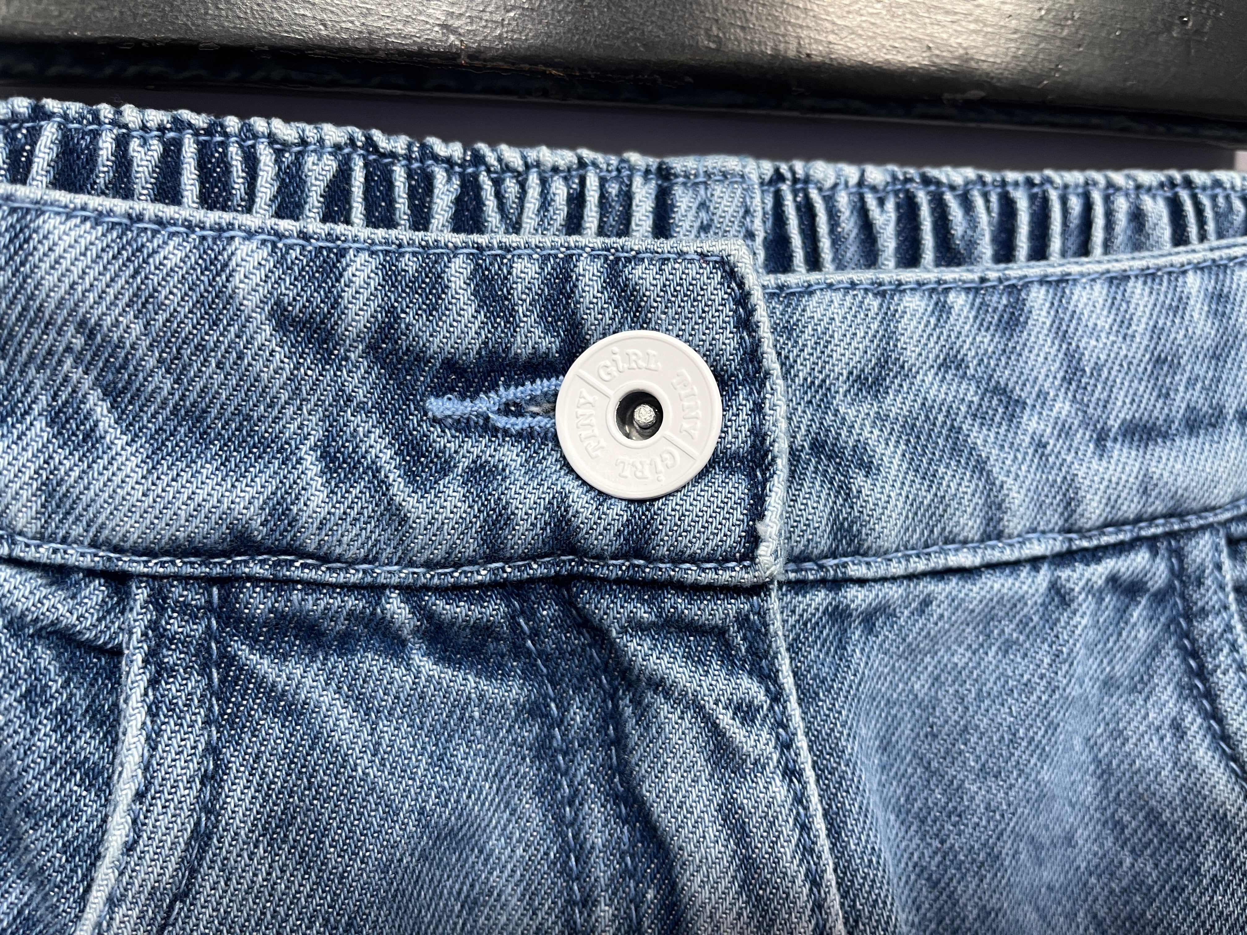 Girls Light Blue Embroidered Denim Cotton Shorts