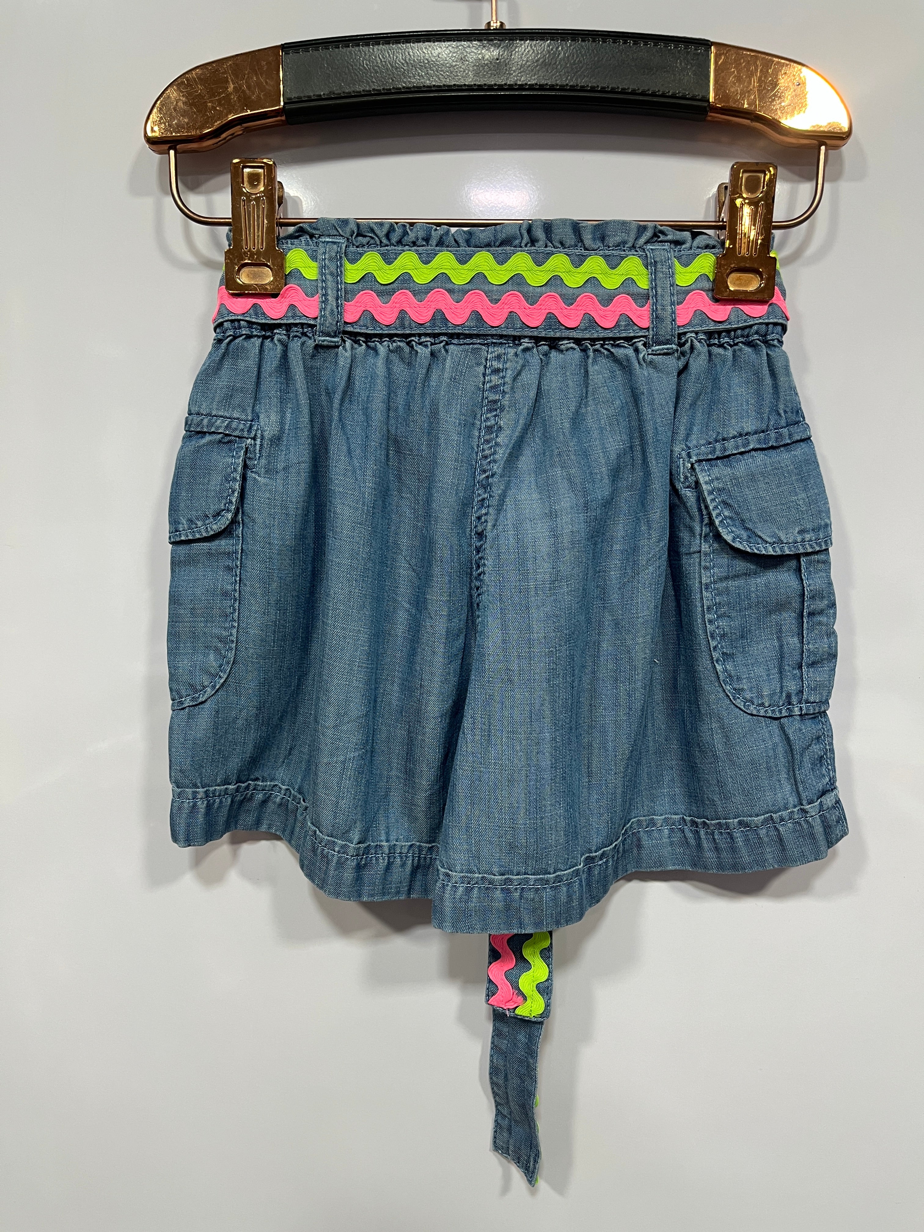 Girls Light Blue Neon Lace Detail Cotton Shorts