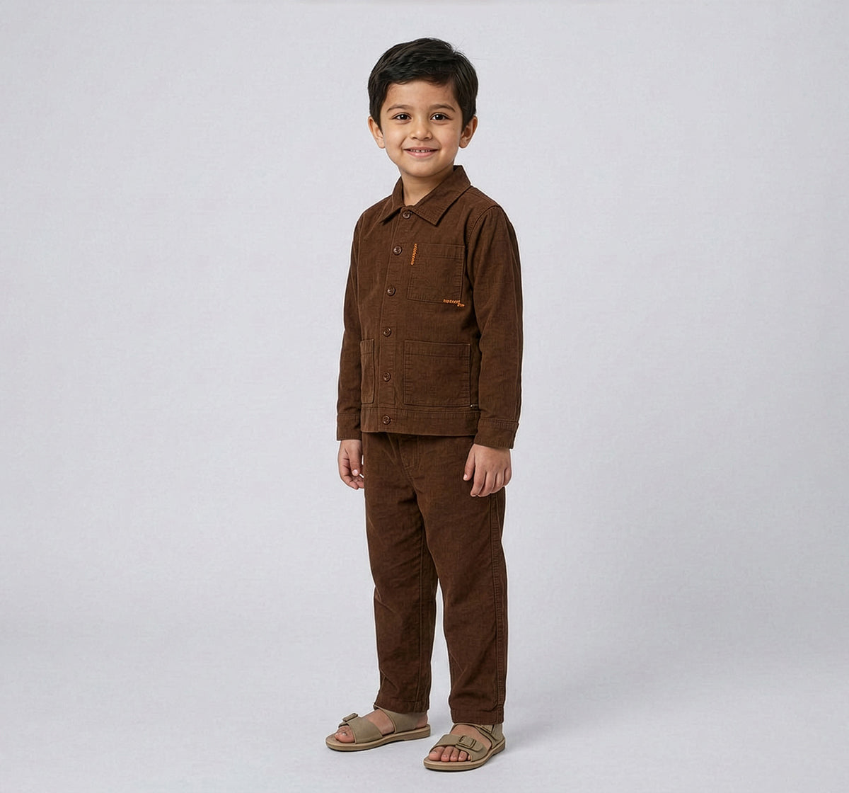 Boys Brown Corduroy Jacket and Jogger Co-ord Set