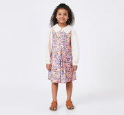 A Line Dress with Scalloped Collar Top Multicolor