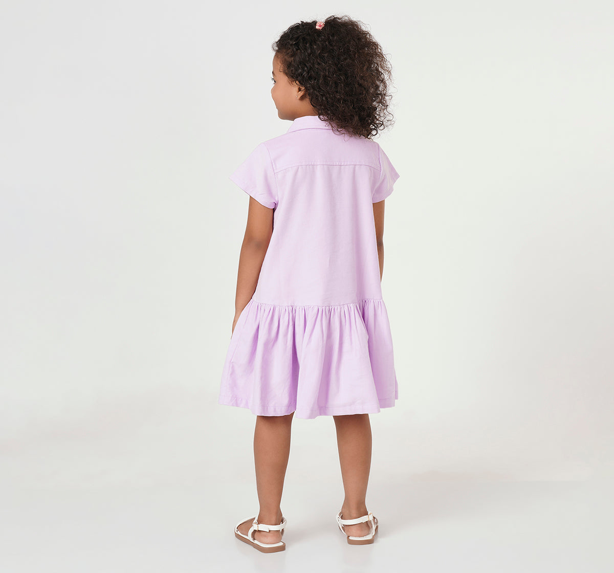 Low Wasit Pleated Dress Lilac