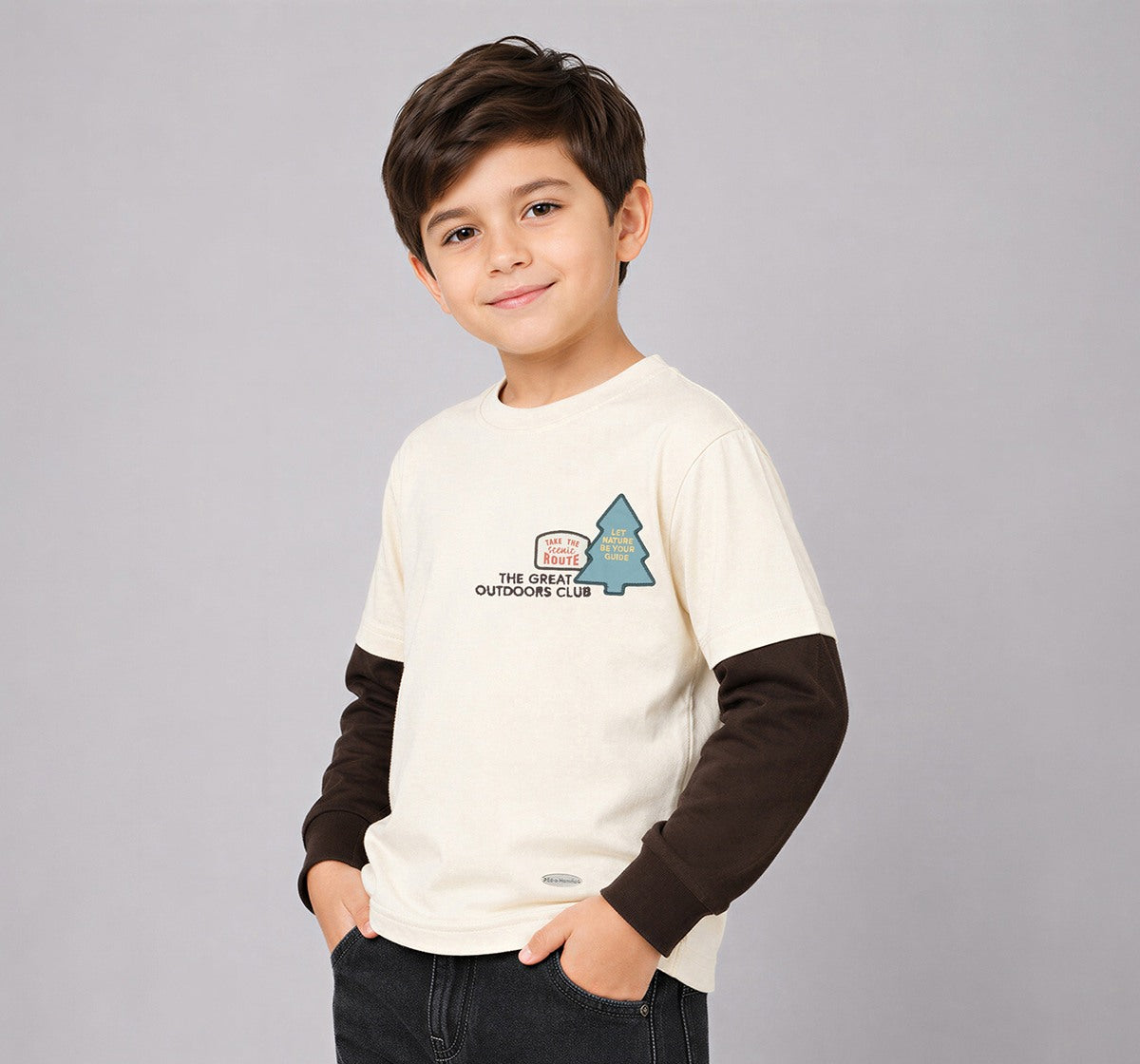 Doctor Sleeves T-Shirt Withprint On Back Beige