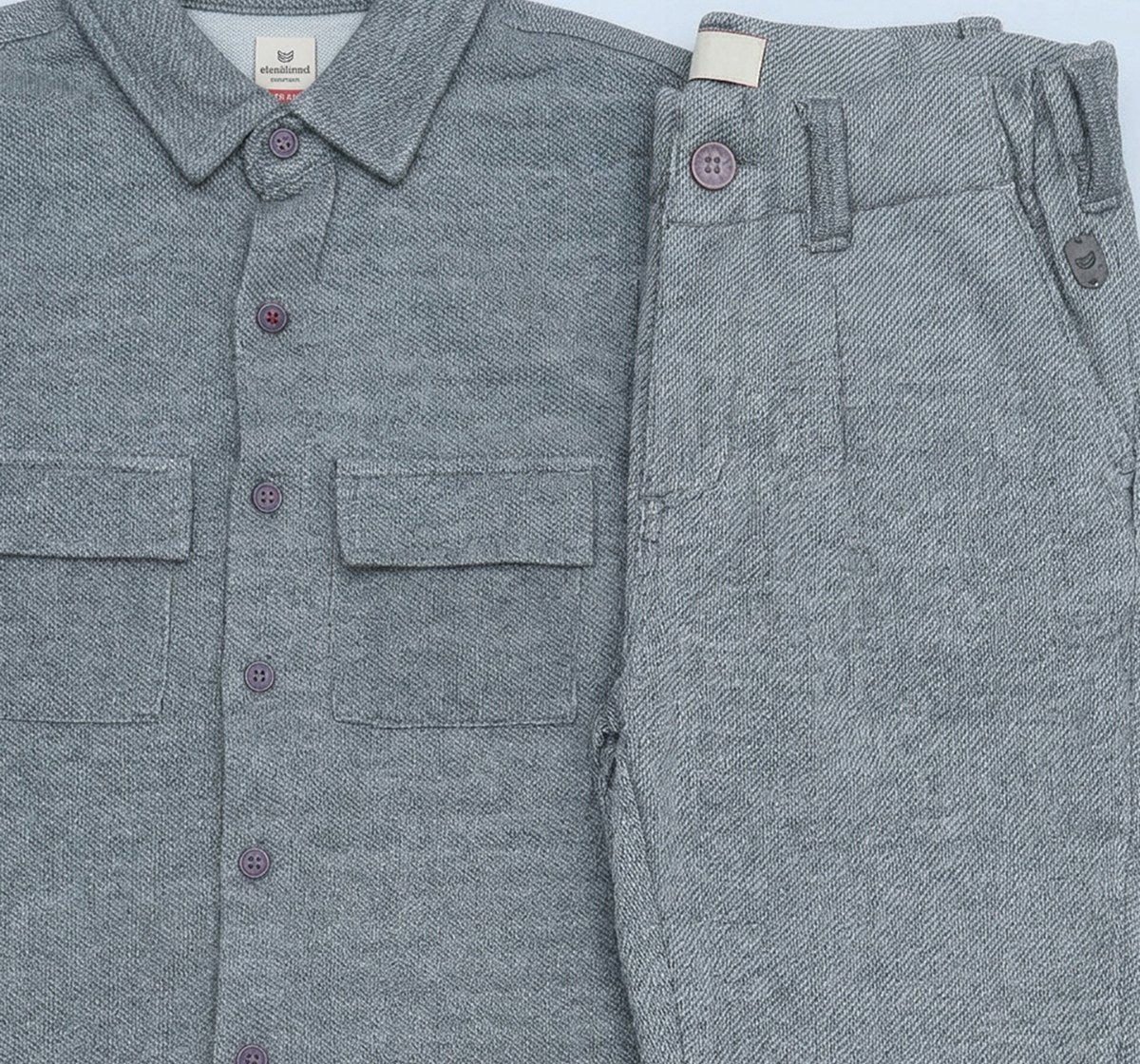 Boys Grey Melange Knit Shirt and Jogger Co-ord Set