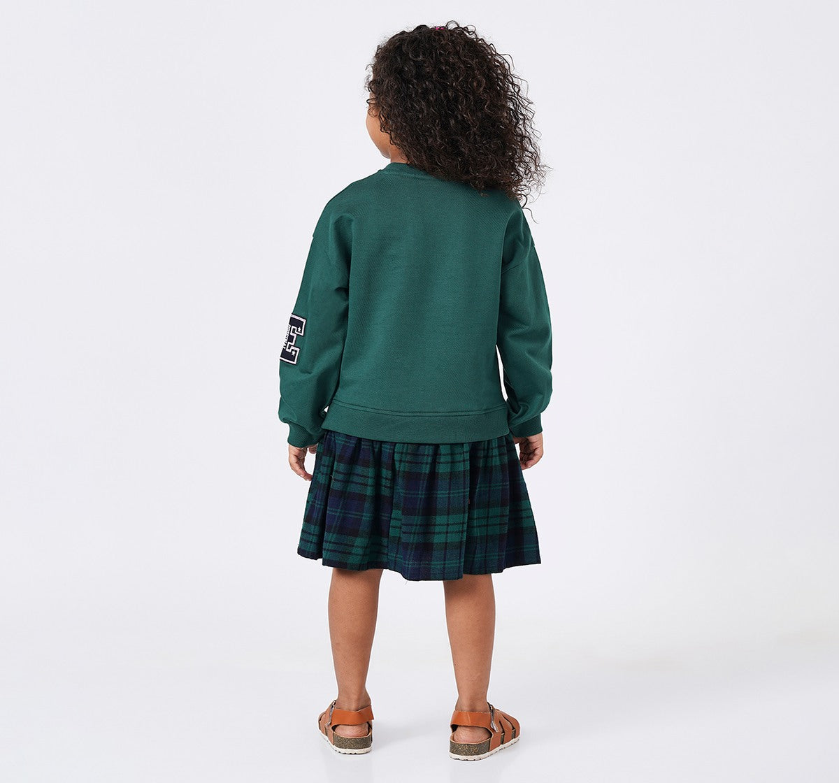 Mock Layer Looper Dress Green