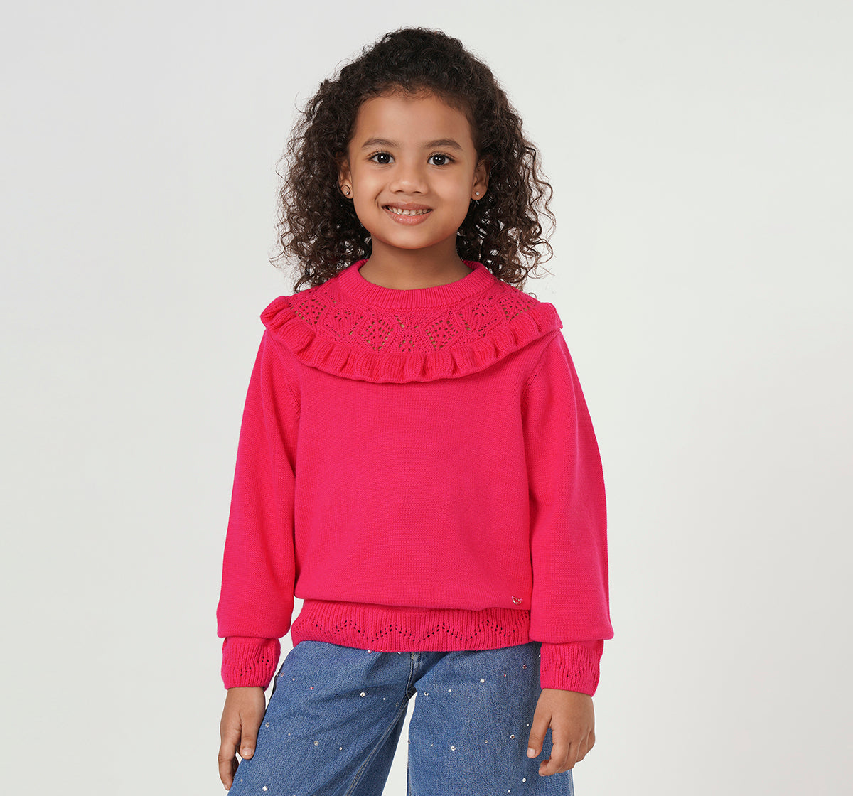 Sweater with Ruffles Pink