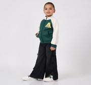 Wide Leg Fit with Bow Details On Side Black