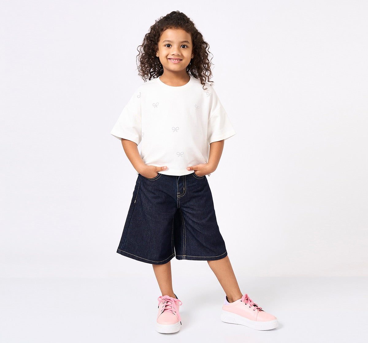 Looper T Shirt with Silver Studs Off White