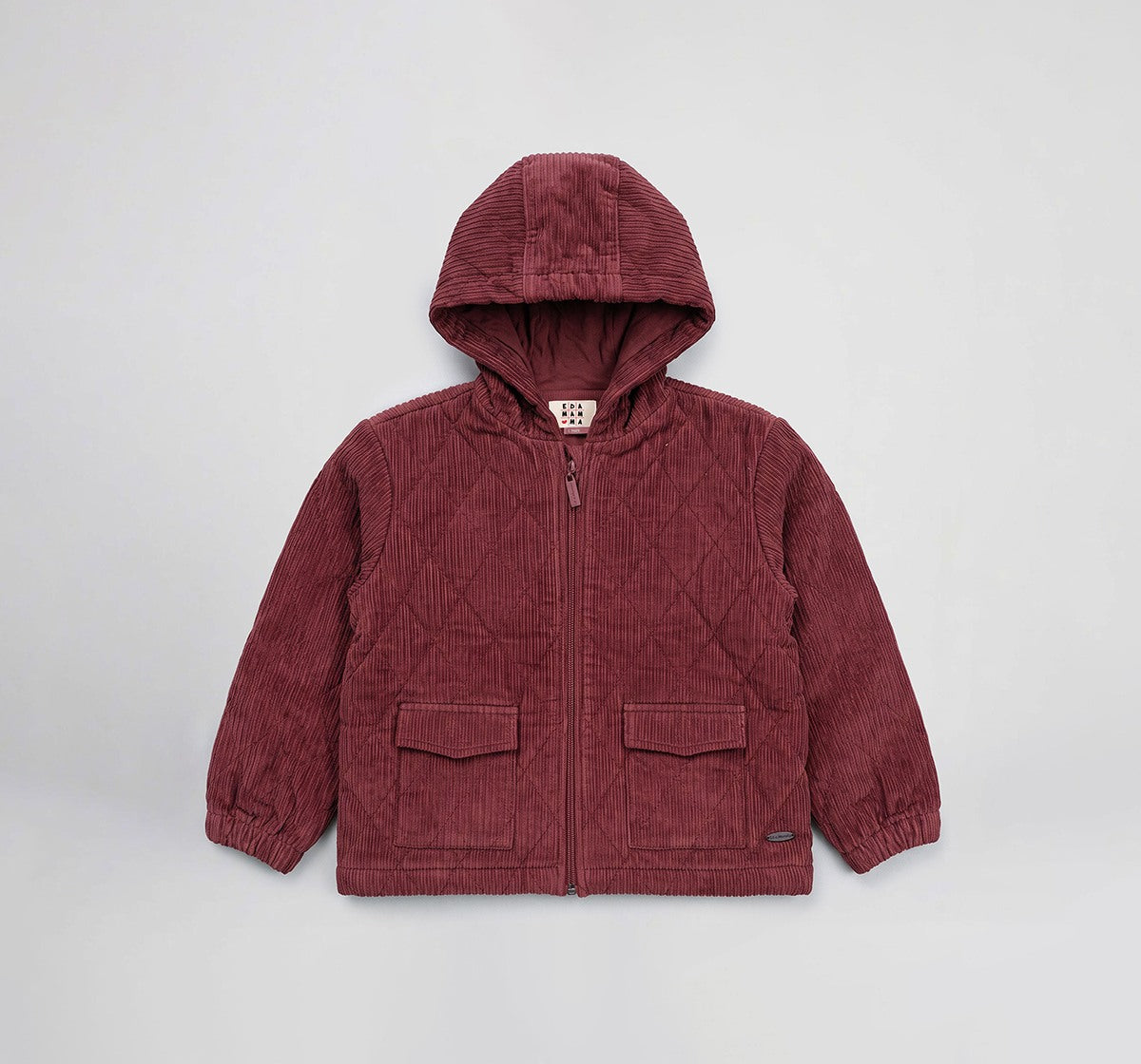 Corduroy Puffer Jacket Rust