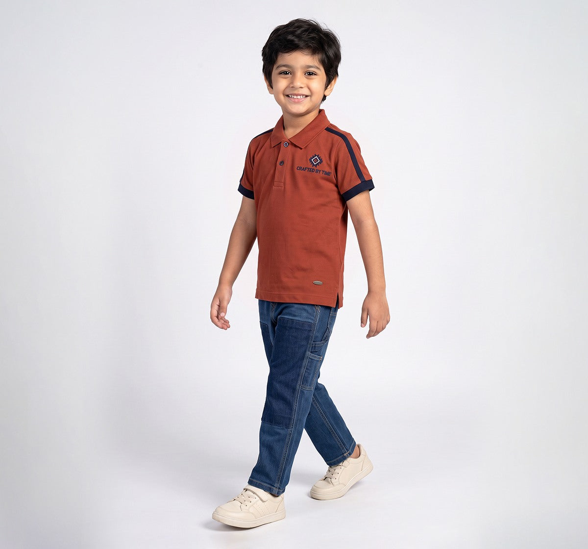 Polo Neck T-Shirt Rust