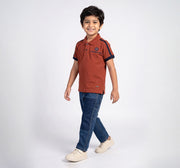 Polo Neck T-Shirt Rust