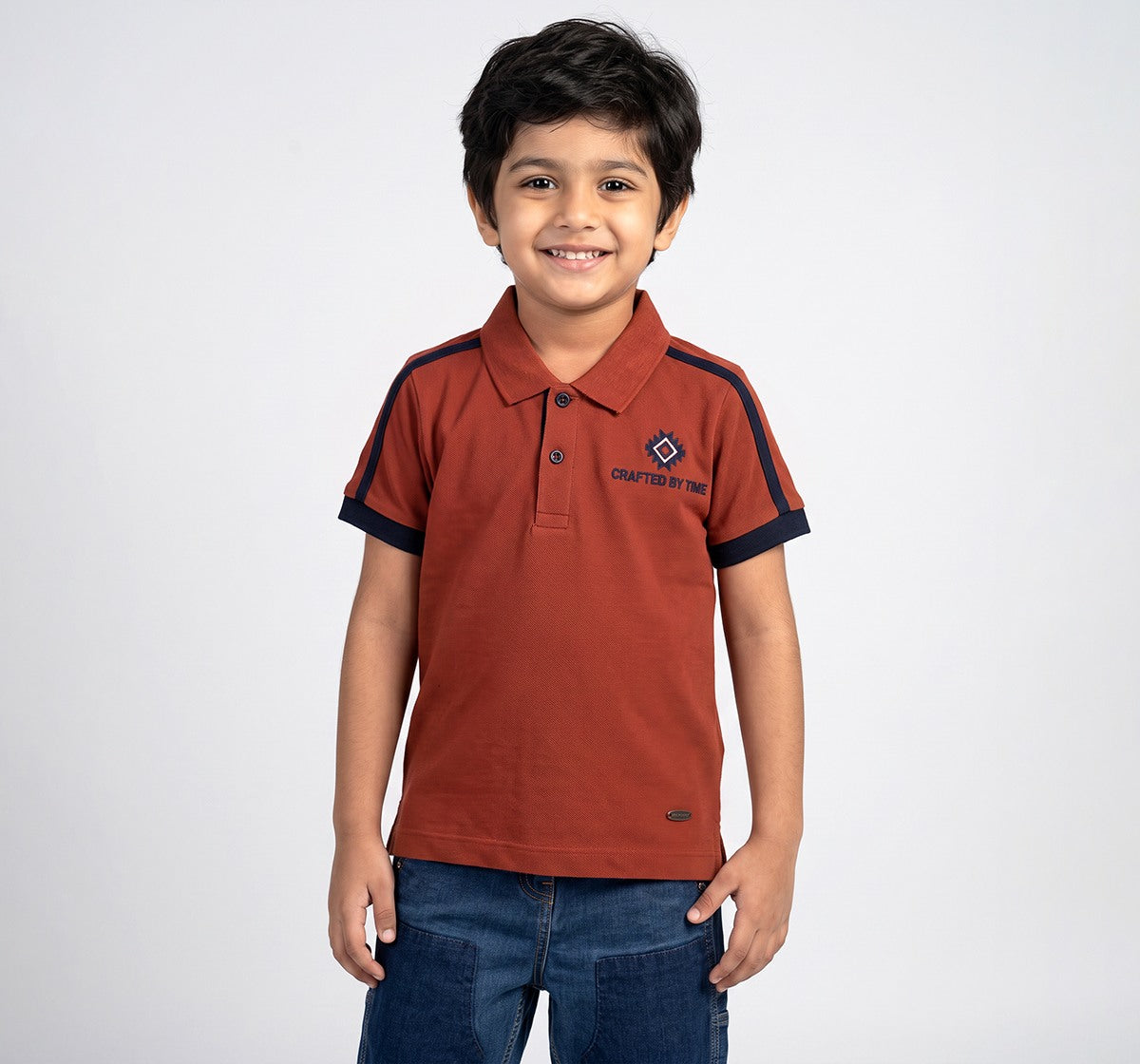 Polo Neck T-Shirt Rust