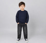 Boys Navy Embroidered Bear Regular Fit Sweatshirt