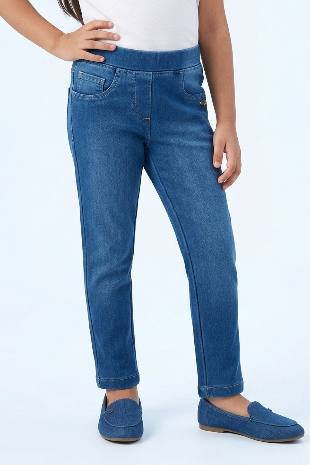 Girls Everyday Comfort Mid Blue Jeans